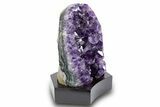 Deep Purple Amethyst Geode With Wood Base - Uruguay #300764-1